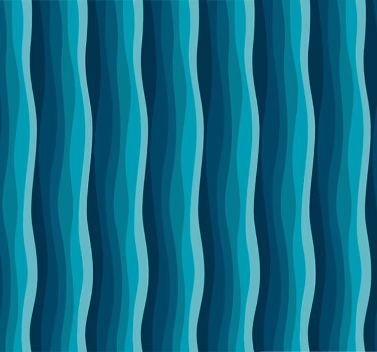Papel mural living comedor olas azules serenas - TenVinilo
