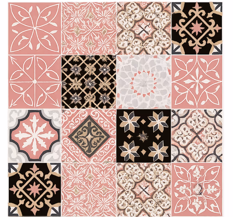 Papel mural living comedor cemento rosa - TenVinilo
