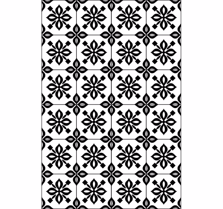 Papel mural living comedor mosaico blanco y negro - TenVinilo