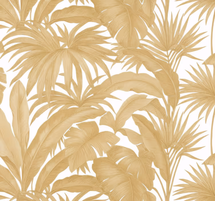 Papel mural living comedor palma dorada - TenVinilo