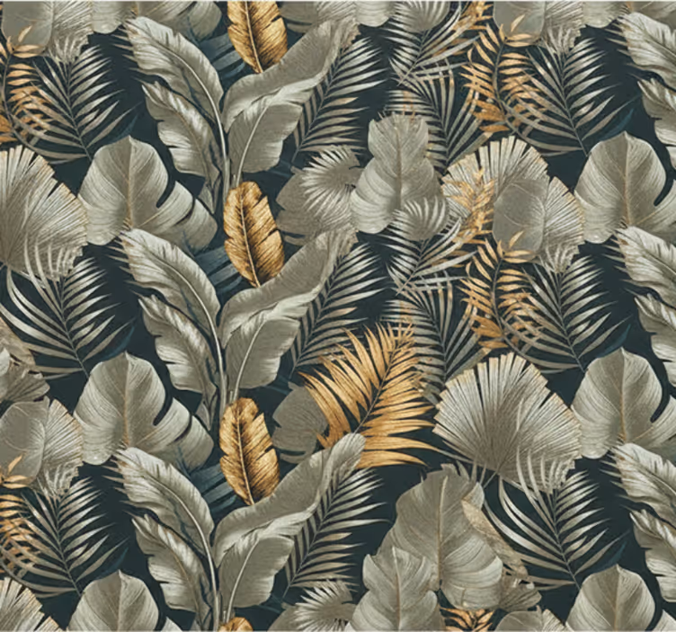 Papel mural living comedor patrones botánicos y florales - TenVinilo