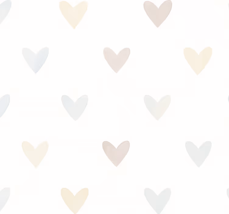 Papel mural dormitorio matrimonio corazones acuarelados pastel - TenVinilo