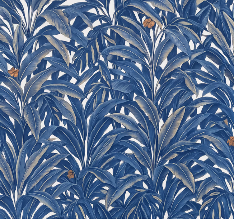 Papel mural dormitorio matrimonio selva Índigo lujosa - TenVinilo