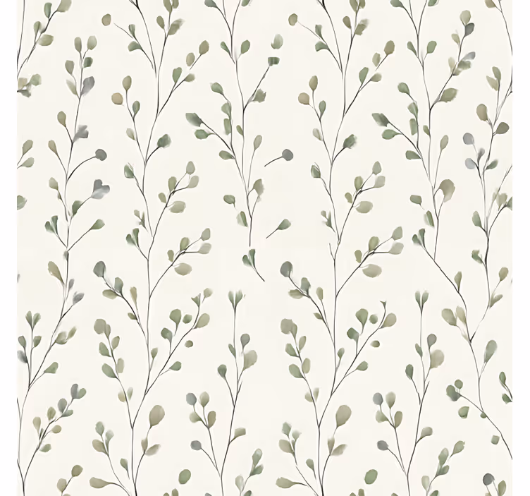Papel mural living comedor flores pequeñas - TenVinilo