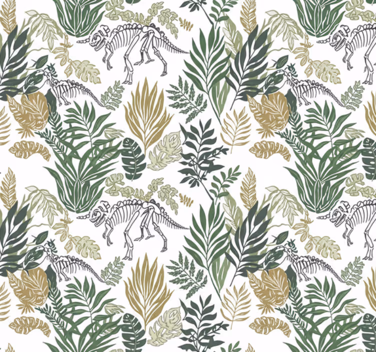 Papel mural living comedor dinosaurio animal - TenVinilo
