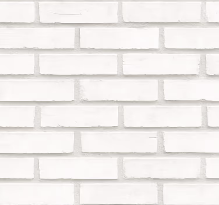 Papel mural living comedor diseño de ladrillo blanco - TenVinilo