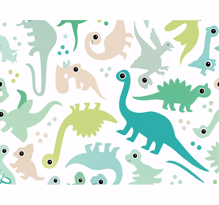 Papel mural infantil dinosaurio colorido simple - TenVinilo