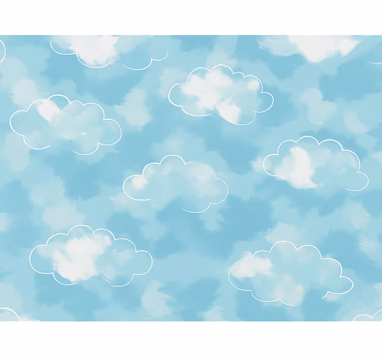 Papel mural infantil nubes suaves para niños - TenVinilo