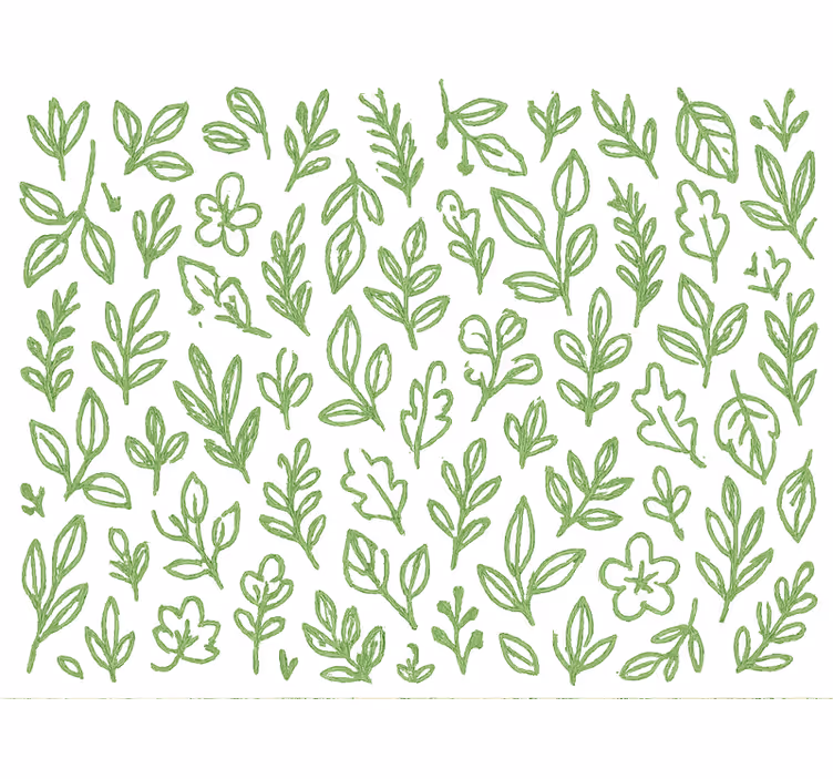 Papel mural infantil verde botánico - TenVinilo