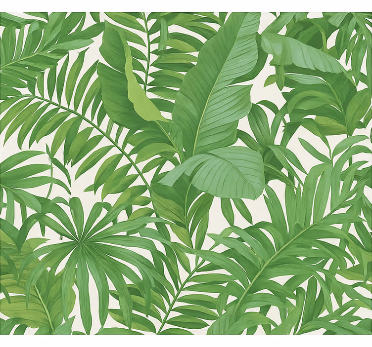 Papel mural living comedor hoja tropical - TenVinilo