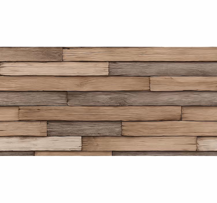 Papel mural living comedor madera rústica 3d - TenVinilo