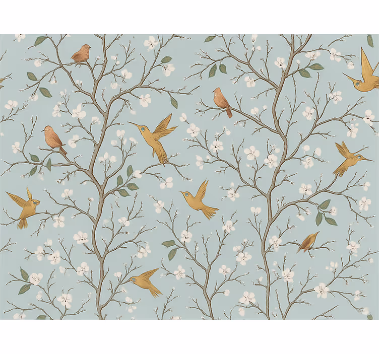 Papel mural dormitorio matrimonio primavera elegante - TenVinilo