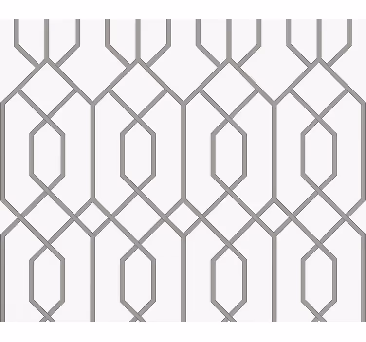 Papel mural living comedor geométrico gris - TenVinilo
