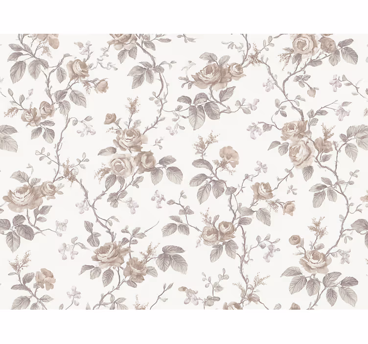 Papel mural dormitorio matrimonio floral francés vintage - TenVinilo