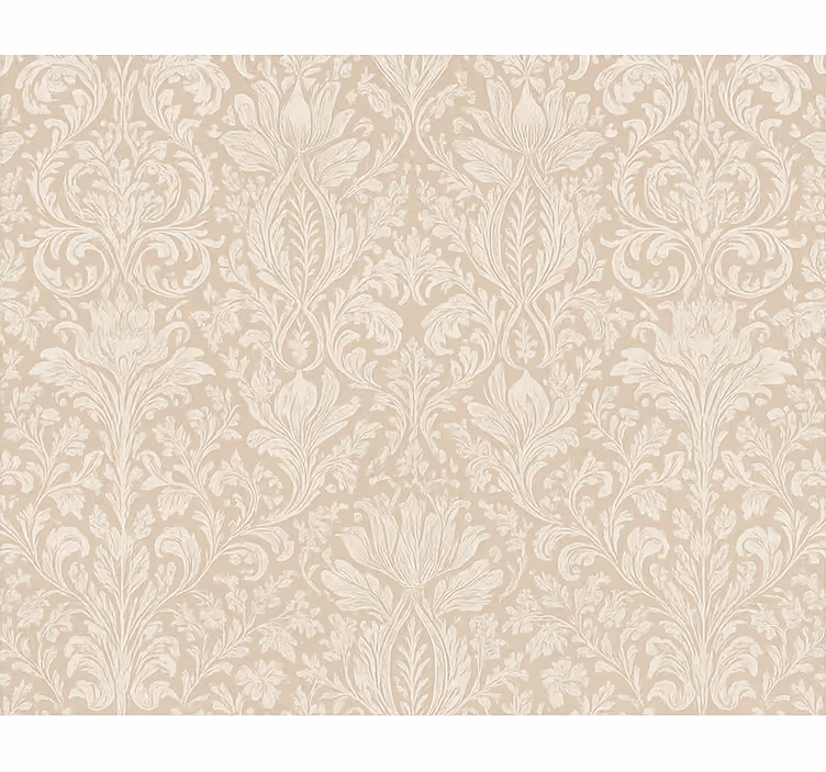 Papel mural dormitorio matrimonio floral beige clásico - TenVinilo