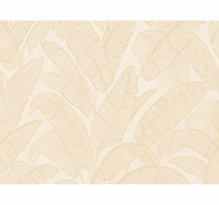 Papel mural living comedor patrón de hojas beige - TenVinilo