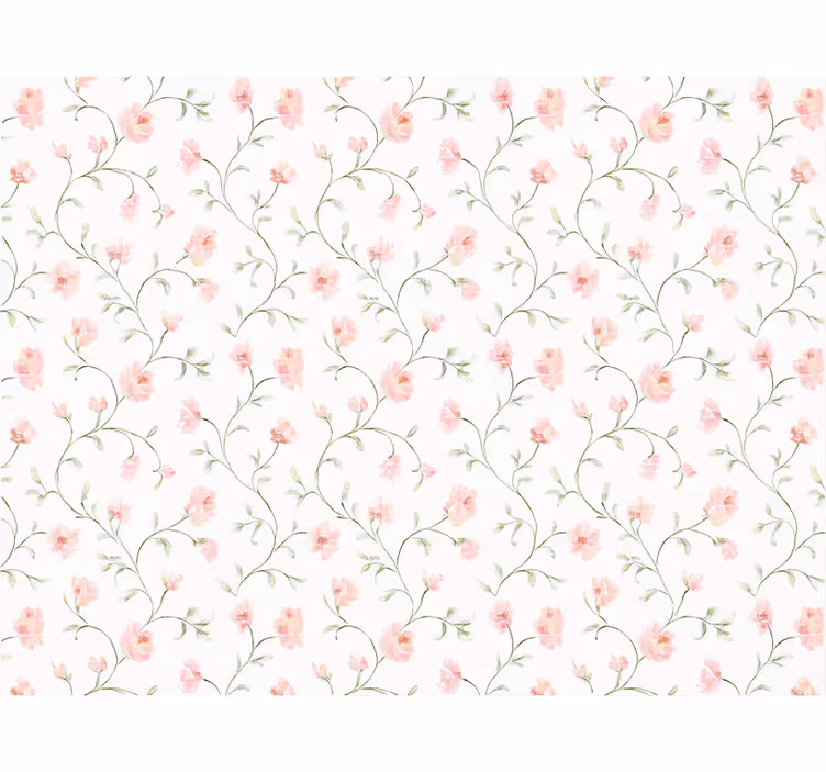 Papel mural dormitorio matrimonio flor botánica rosa - TenVinilo