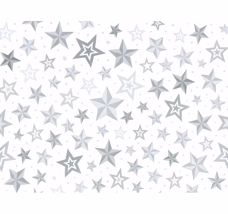 Papel mural infantil patrón de estrellas plateadas - TenVinilo