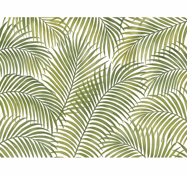 Papel mural hojas frondas de palma verdes - TenVinilo