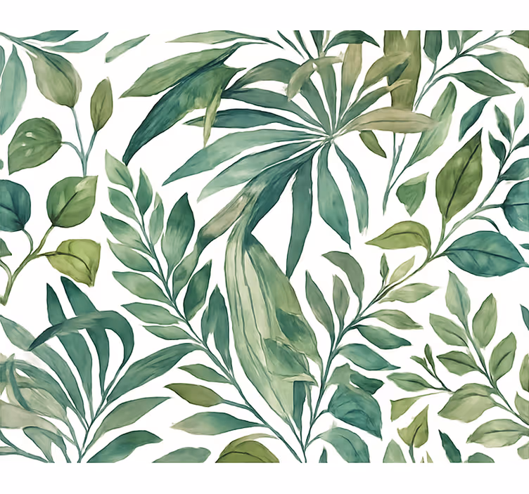 Papel mural hojas acuarela selva - TenVinilo