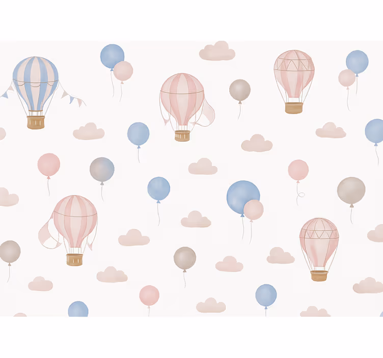 Papel mural bebé pastel de globos soñadores - TenVinilo