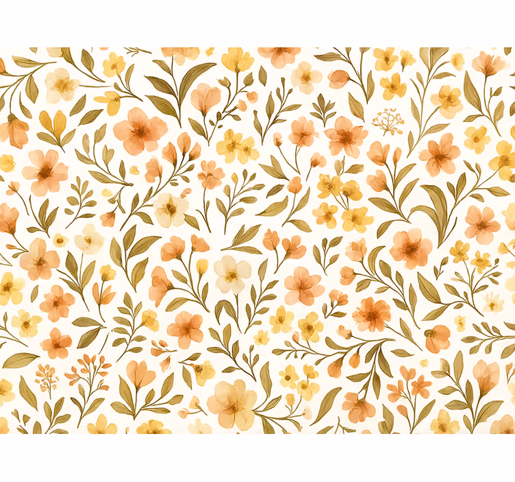Papel mural dormitorio matrimonio flores vintage - TenVinilo
