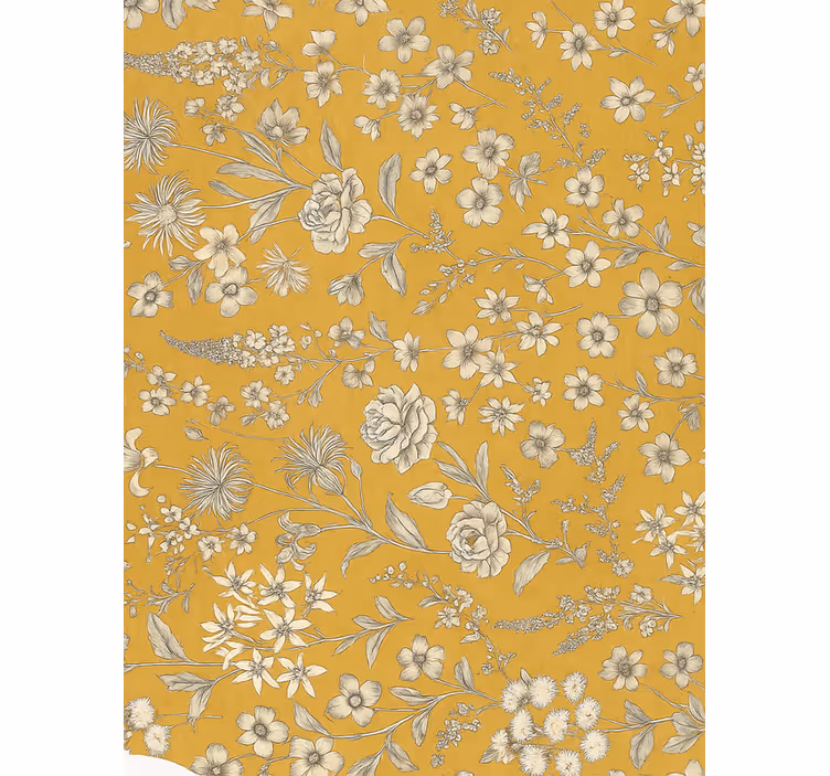 Papel mural dormitorio matrimonio patrón floral vintage - TenVinilo