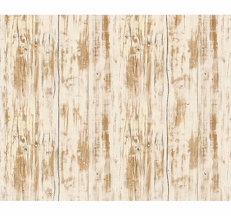 Papel mural living comedor tablones de madera blanqueada - TenVinilo
