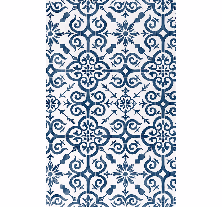 Papel mural azulejos mosaico marroquí azul - TenVinilo