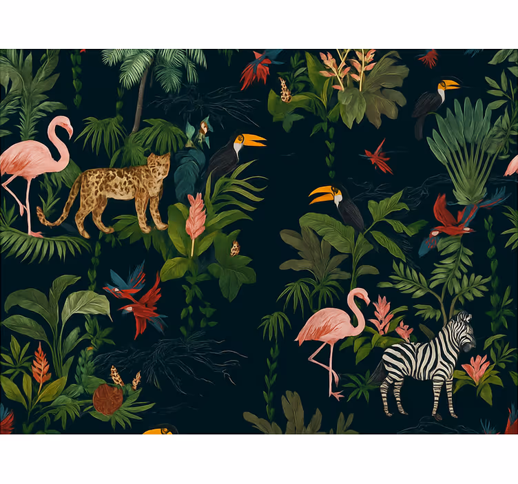 Papel mural dormitorio matrimonio diseño exótico oscuro - TenVinilo