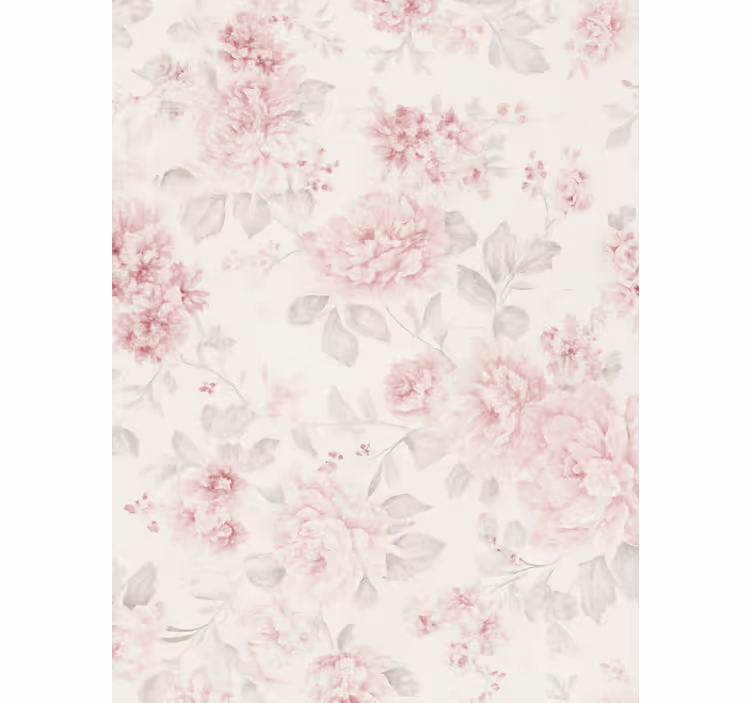Papel mural dormitorio matrimonio diseño floral rosa vintage - TenVinilo