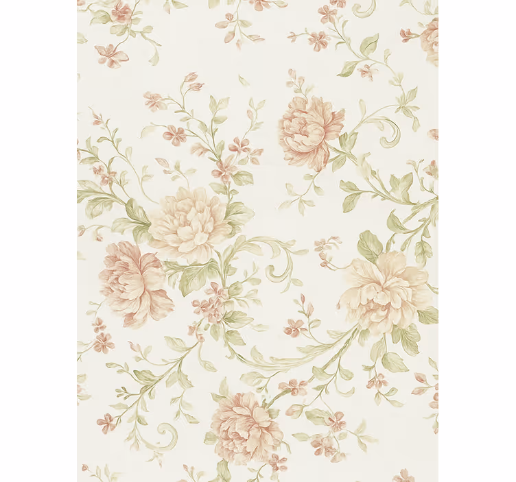 Papel mural dormitorio matrimonio diseño floral rosa - TenVinilo