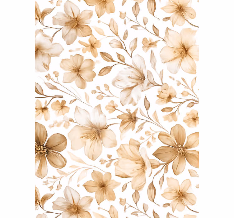 Papel mural dormitorio matrimonio diseño floral realista - TenVinilo