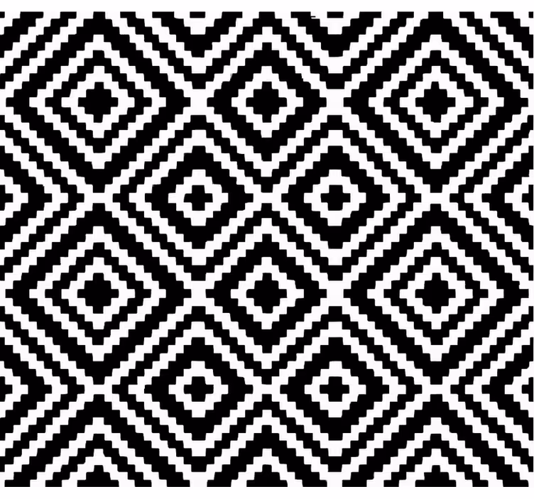 Papel mural living comedor diseño cuadrado blanco y negro - TenVinilo