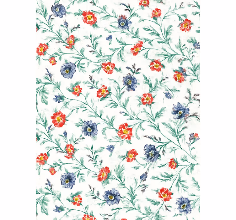 Papel mural dormitorio matrimonio diseño flores retro - TenVinilo