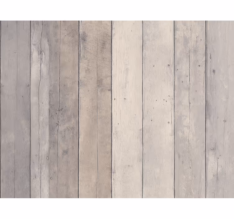Papel mural living comedor efecto panel madera lavada - TenVinilo