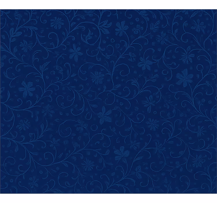 Papel mural dormitorio matrimonio motivo flores azul marino - TenVinilo