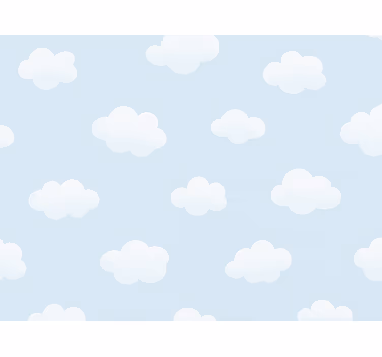 Papel mural infantil patrón de nubes sencillas - TenVinilo