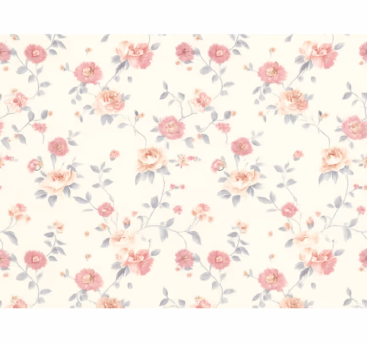 Papel mural dormitorio matrimonio estampado floral - TenVinilo