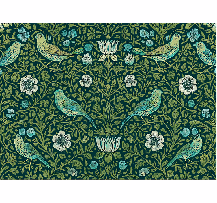 Papel mural dormitorio matrimonio floral y aves - TenVinilo