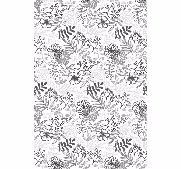 Papel pintado flores gris - TenVinilo
