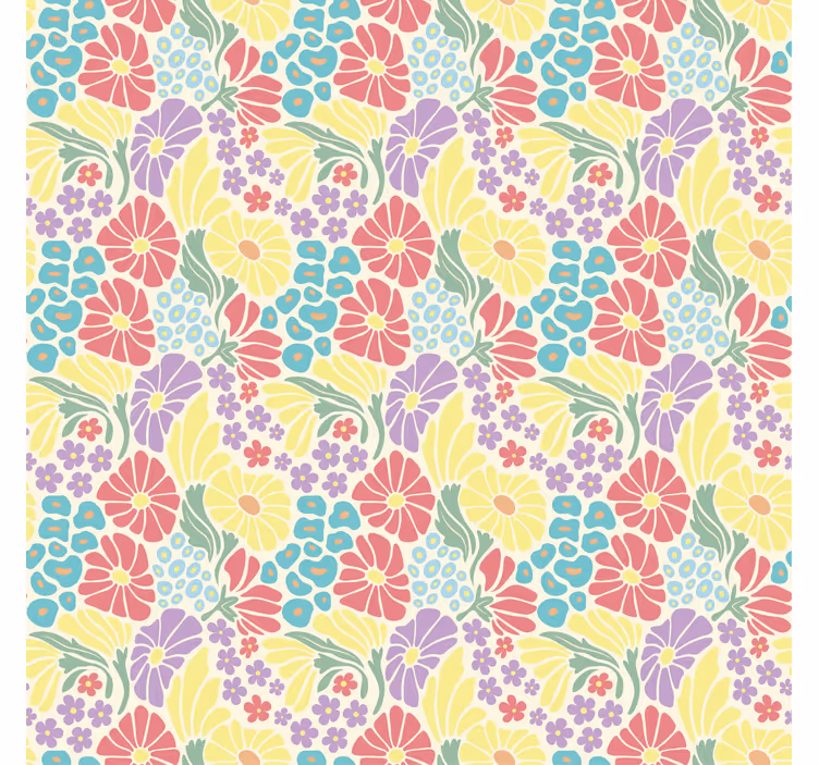 Papel pintado flores pastel flores - TenVinilo