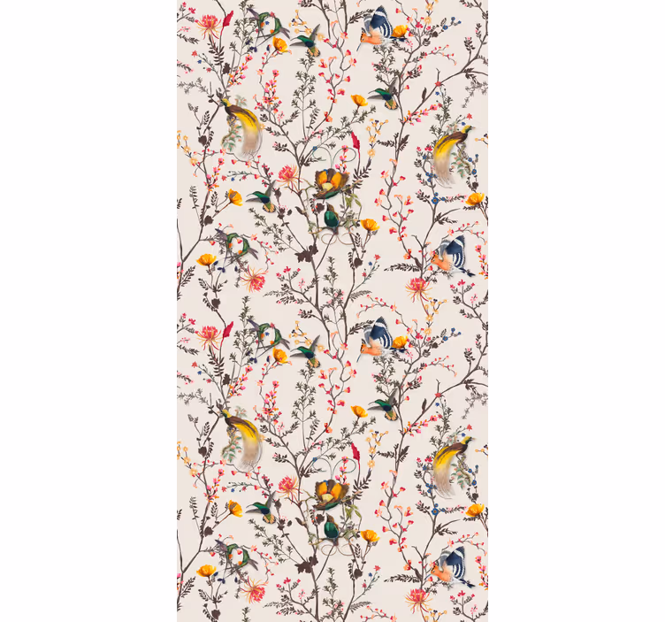 Papel pintado flores diseño floral naturalista - TenVinilo