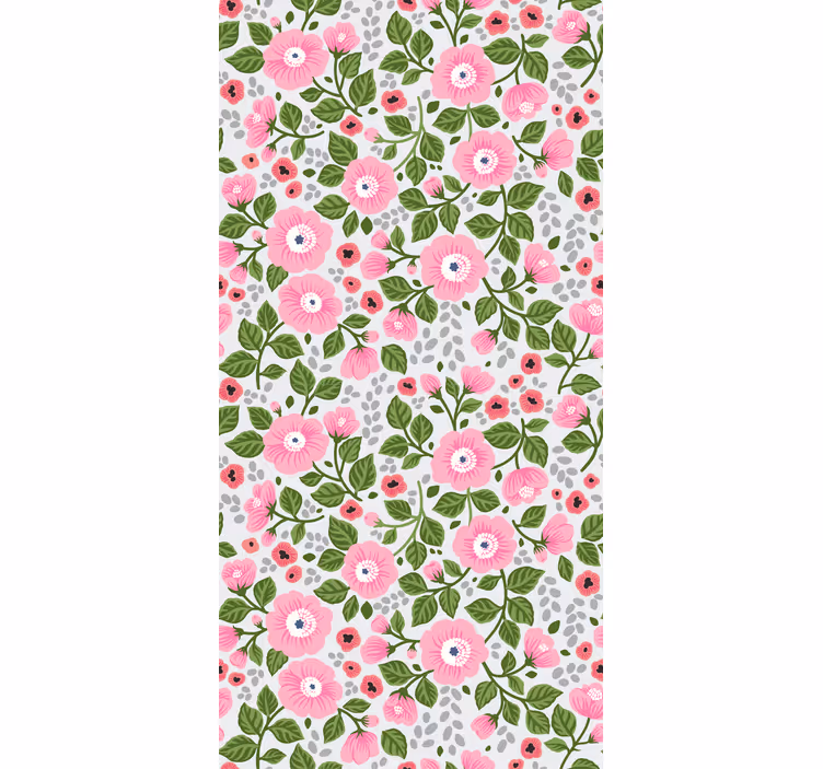 Papel pintado flores cabezas de flores rosadas - TenVinilo