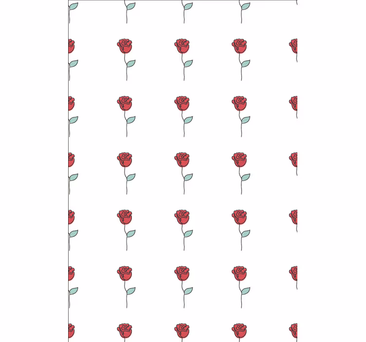 Papel pintado flores diseño de arte lineal rosa - TenVinilo