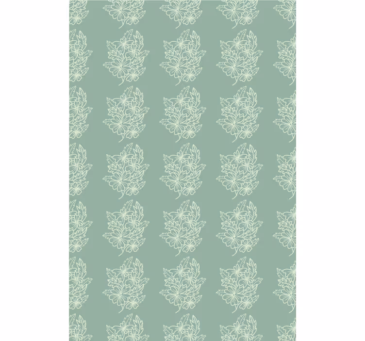 Papel pintado flores verde minimalista bonito - TenVinilo