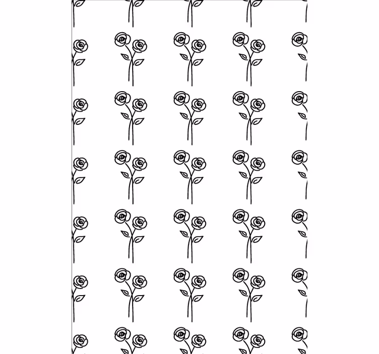 Papel mural floral diseño minimalista de rosas - TenVinilo