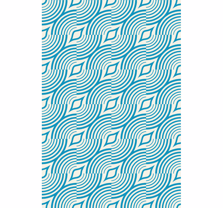 Papel mural floral líneas azules marinas - TenVinilo