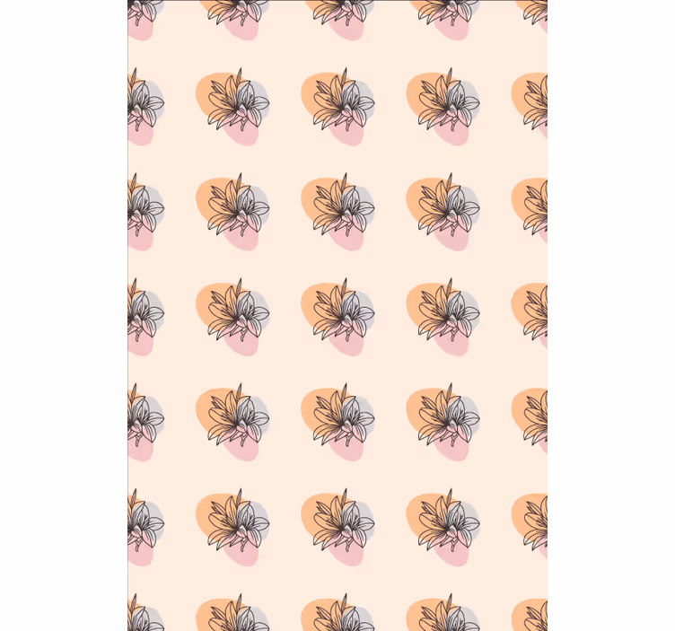 Papel mural floral pareja de flores minimalista - TenVinilo