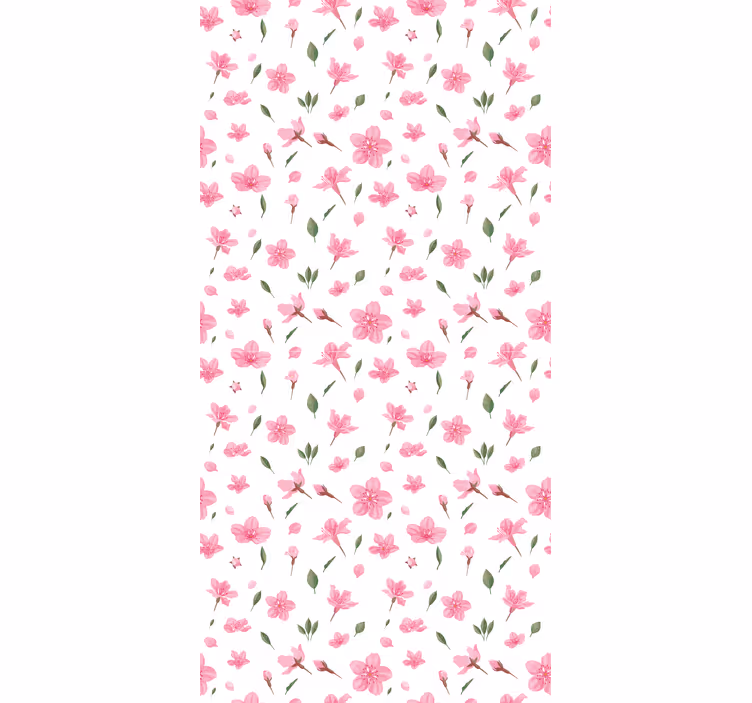 Papel mural floral flores de cerezo rosa acuareladas - TenVinilo